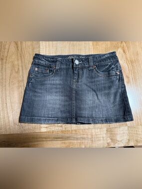 American Eagle Outfitters Charcoal Gray Denim Mini Skirt